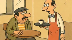 Виц: Рано утро в българско кафене...