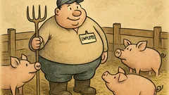 Виц: Дебелият в свинефермата носи бадж