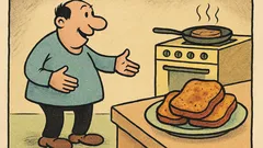 Виц: Тяло, ела при пържените филии