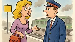 Виц: Блондинка на гарата пита за влак