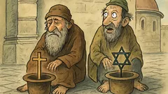 Виц: Рим. Двама просяци един до друг