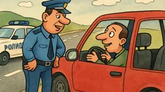 Виц: Полицаят чака някой да мине