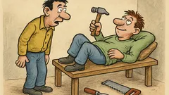 Виц: „Какво работиш?“ – „Над себе си“