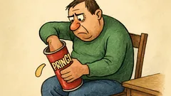 Виц: Ръката ми е твърде дебела за Прингълс...