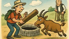 Виц: Турист стигнал до стар кладенец…