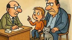 Виц: Дете при психотерапевт с баща си