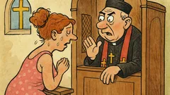 Виц: Отче, съгреших… в тая жега?!