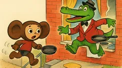 Виц: Крокодилът Гена пече палачинки