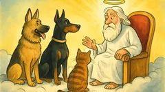 Виц: Овчарка, доберман и котка в рая