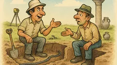 Виц: Стефан Пройнов среща италиански археолог…