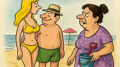 Виц: Марче, видях мъжа ти на плажа