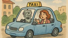 Виц: Жена в Гугъл такси с робот