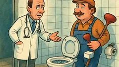 Виц: Запуши ми се тоалетната преди Нова година