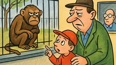 Виц: Тате, защо маймуната ни гледа лошо?