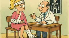 Виц: Блондинка с превързани ръка и крак