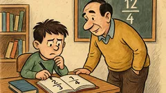 Виц: Тате, помогни ми с общия знаменател