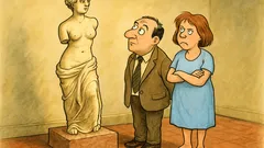 Виц: Семейна двойка в музея пред Венера Милоска