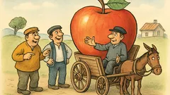 Виц: Трима селяни спорят за ябълки