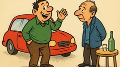 Виц: Здрасти, съседе! Купих си кола!