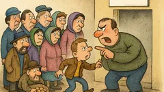 Виц: Дълга опашка пред бакалия