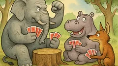 Виц: Три звера играят покер на пън