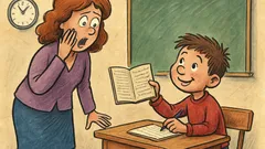 Виц: Учителката учи Иванчо на „Вие“