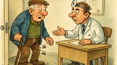 Виц: Възрастен пациент влиза при доктора...