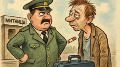 Виц: Митничар спира декларатор на границата