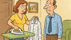 Виц: Скъпи, изглади си ризата, че...