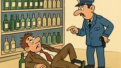 Виц: Полицай пита мъж на пода