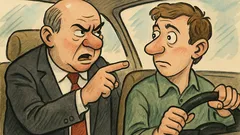 Виц: Директор пита новия шофьор за фамилия