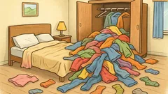 Виц: Спалнята ми изглежда, сякаш гардеробът кихна