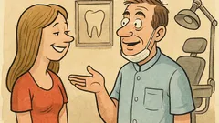 Виц: Млада госпожице, винаги щом се усмихнете…