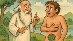 Виц: Господ иска ребро, Адам се дърпа