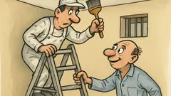 Виц: Бояджия боядисва тавана в психиатрията...