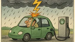 Виц: Ако светкавица удари електромобил...
