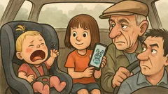 Виц: Пътувам в кола с две деца