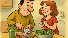 Виц: Почнеш ли да слагаш лук в салатата