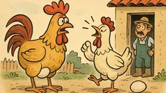 Виц: Петел и кокошка си сменят ролите